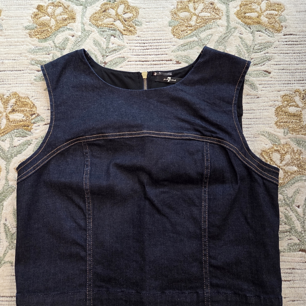 7 for All Mankind Dark Indigo Denim Sleeveless Top